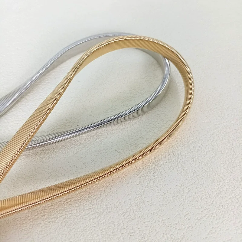 ผู้หญิงทองเงินโลหะยืดหยุ่นดอกไม้ Cummerbunds หญิงชุดรัดตัวเข็มขัดตกแต่งเข็มขัดแคบ TB363