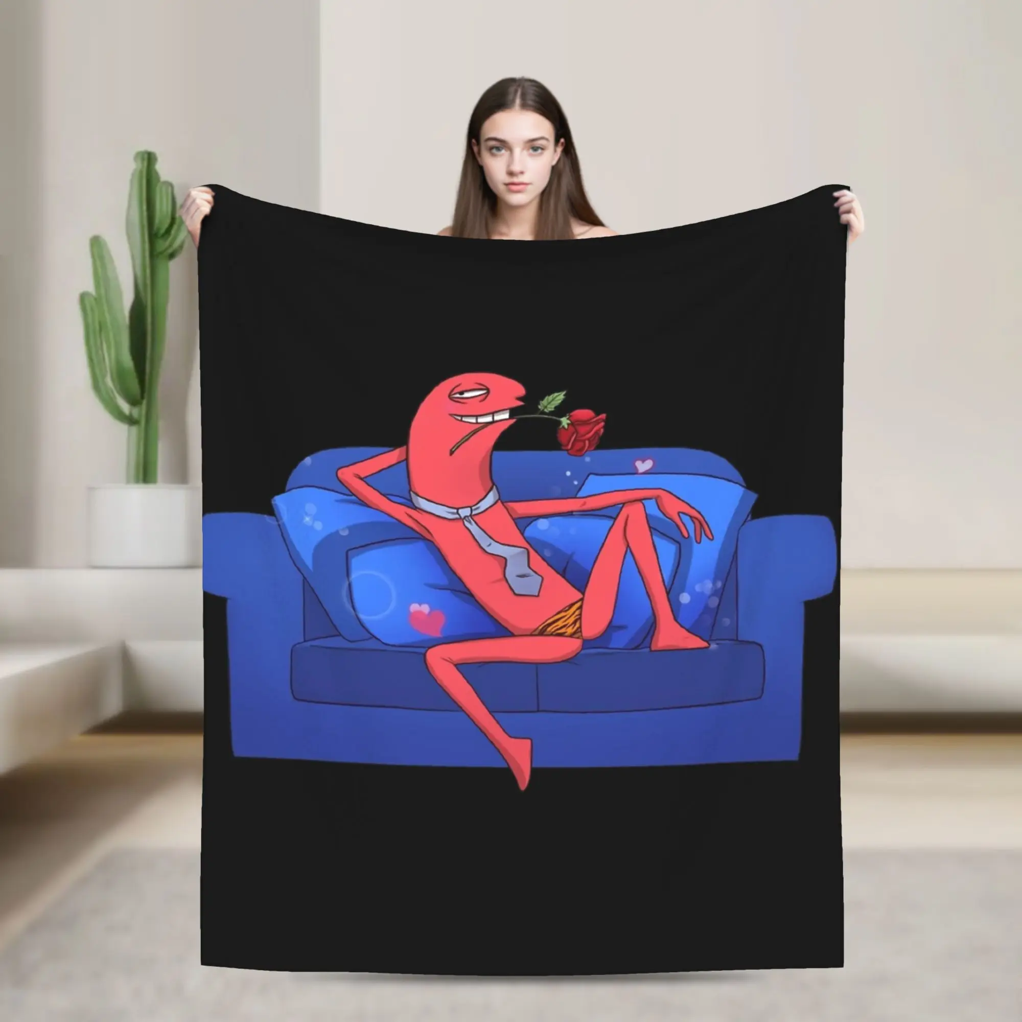 Smiling Friends Flirting Alan Bliblie Pim Blanket Quality Super Warm  Bedding Throws Spring Boy Girl Couch Bed Graphic Bedspread
