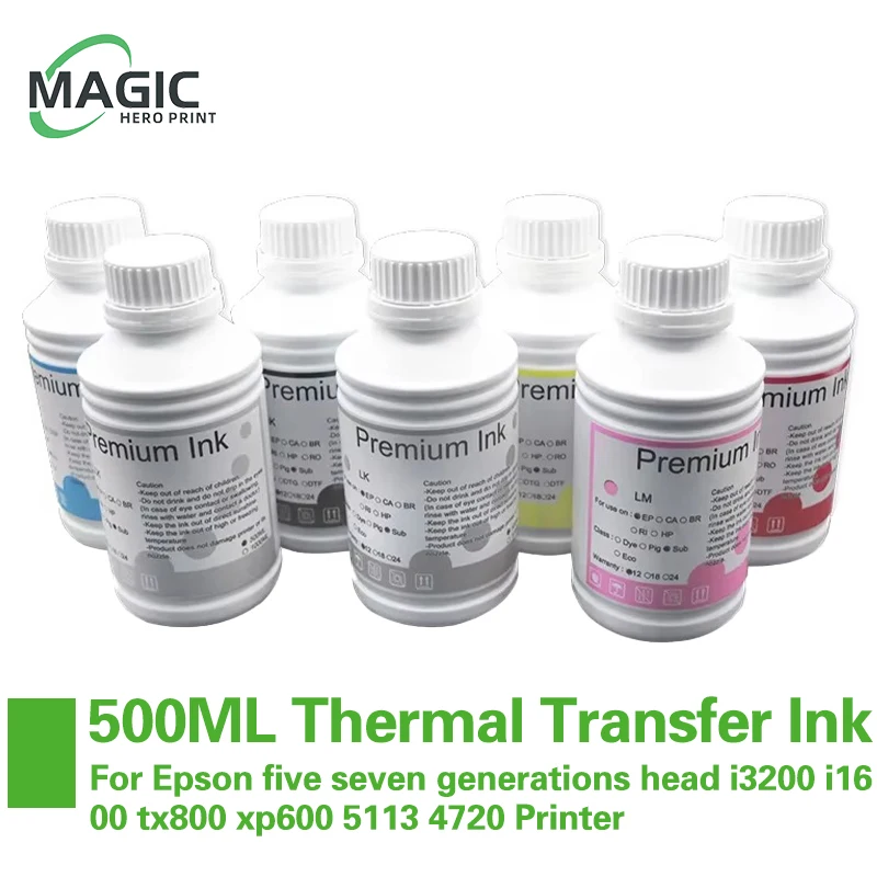 500ML Thermal Transfer Ink For Epson five seven generations head 4880 i3200 i1600 tx800 xp600 5113 4720 Printer Sublimation ink