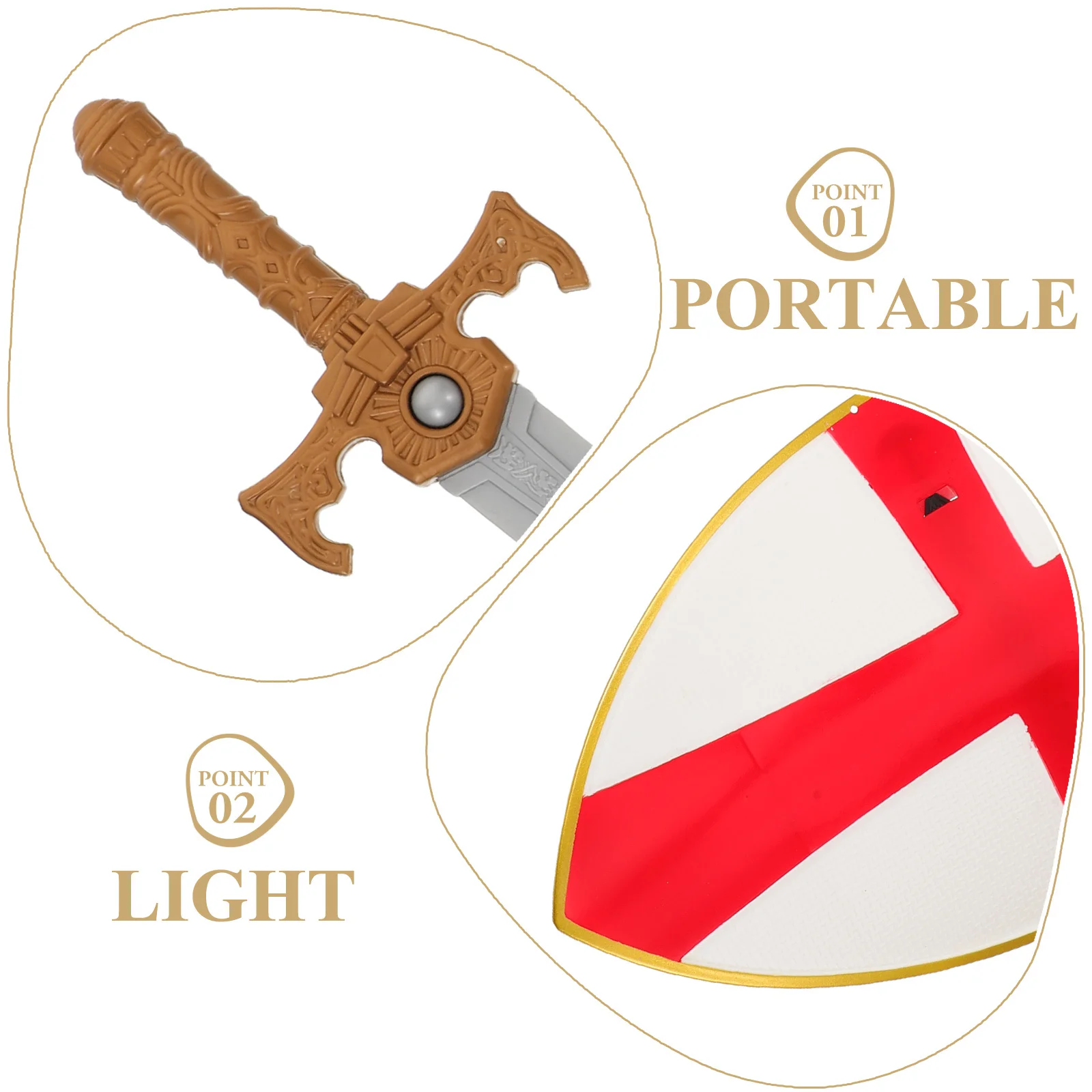 Autentyczny Średniowieczny Zestaw Tarcza, Miecz i Pas dla Kobiet i Mężczyzn - Kompleksowe Akcesoria do Kostiumu Rycerskiego na Halloween