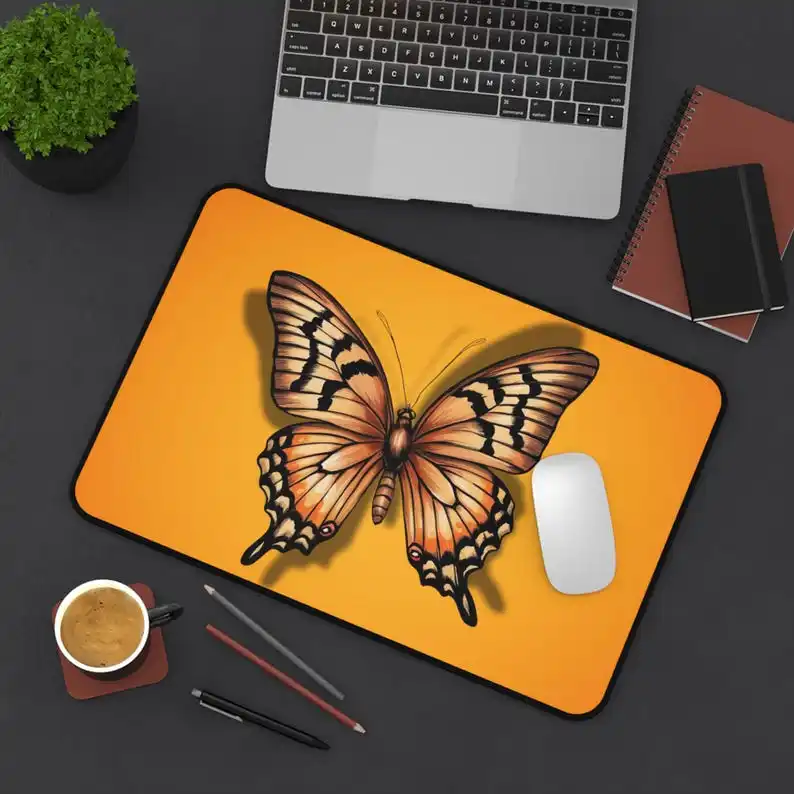 

Butterfly Patterned Desk Mat, Cute Butterfly Desktop Decoration, Non-slip Waterproof Gaming Mouse Pad, Perfect Gift for Friends.