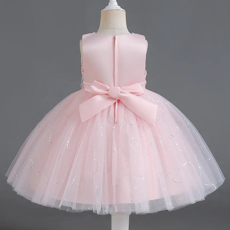 

Новое пышное платье принцессы без рукавов для девочек, короткое свадебное платье, детская одежда для выступлений