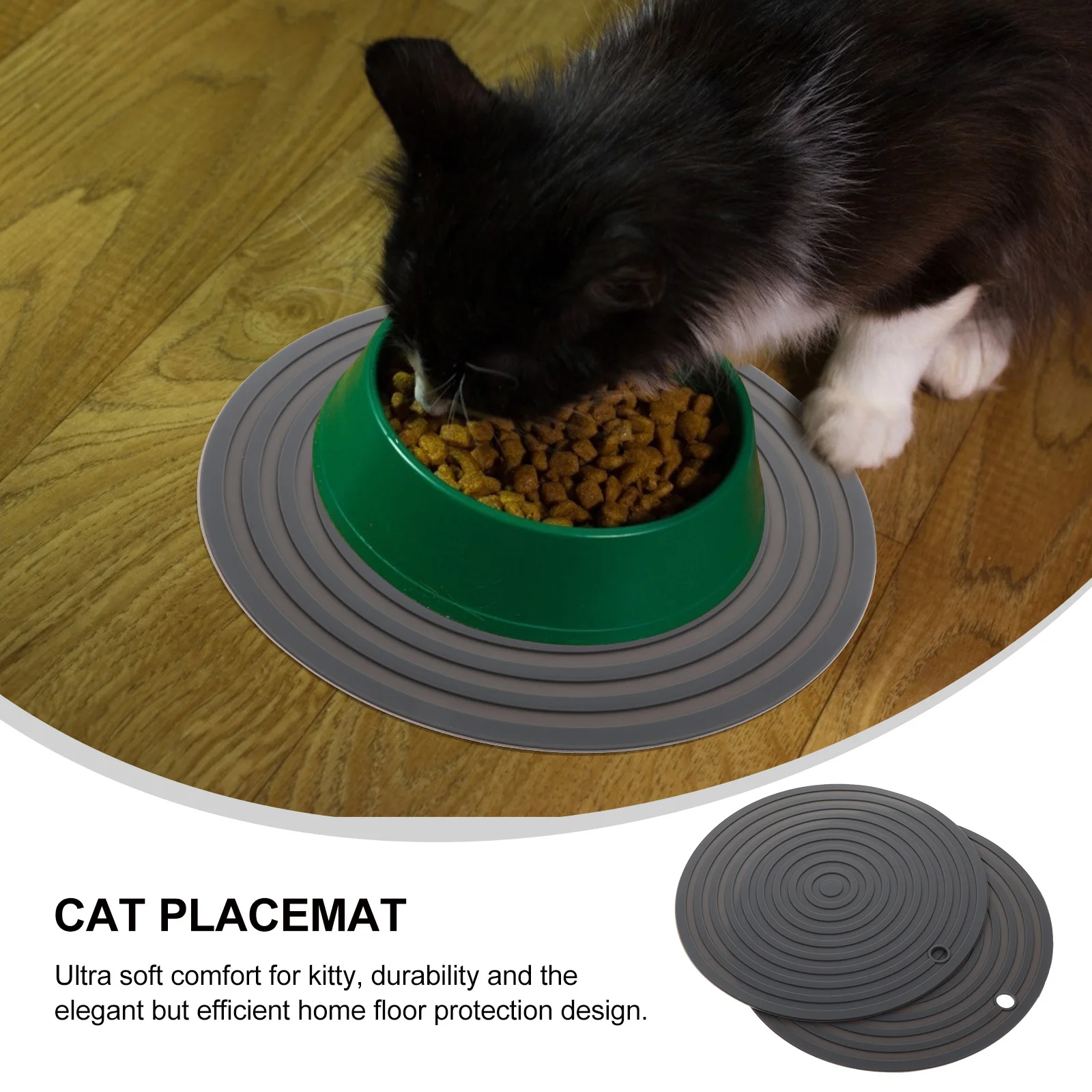 

2 Pcs Silicone Heat Insulation Pad Dinner Mats Placemat for Cat Bowls Insulated Round Silica Gel Child