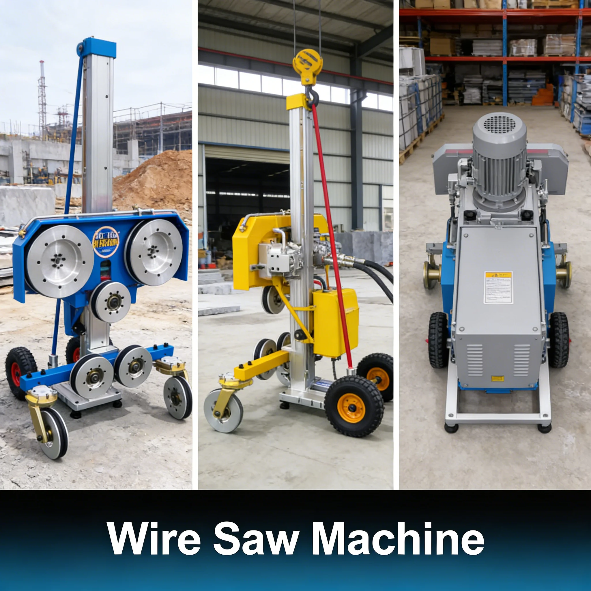 Heavy Duty Hydraulic Diamond Wire Saw For Large Scale Quarrying High Capacity Stone Sawing Machine For Mining Industry