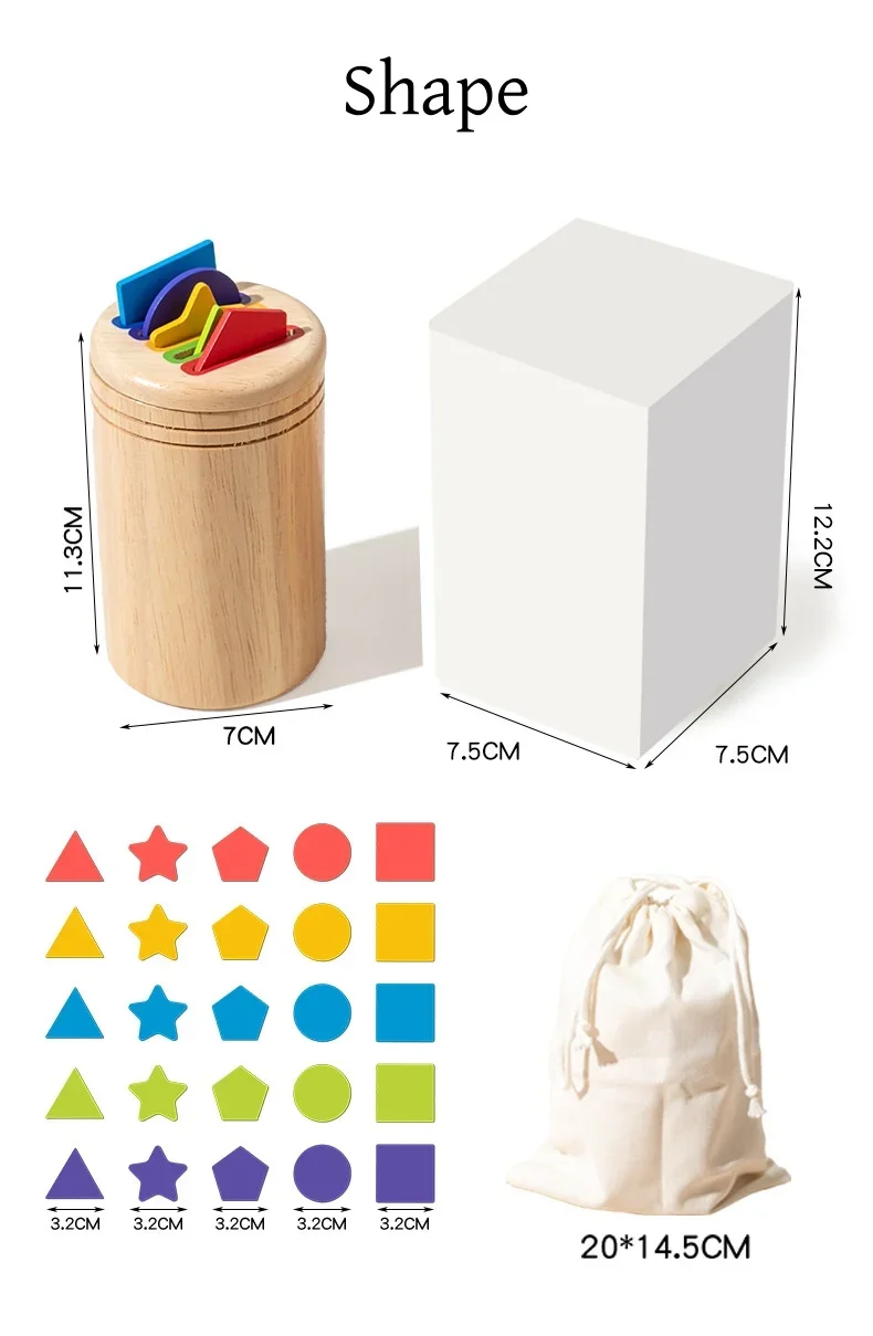 Montessori Holzspielzeug Farbsortierung Feinmotorikspielzeug Form passendes sensorisches Spielzeug Frühpädagogisches Puzzlespielzeug für Kleinkinder – Detail 8