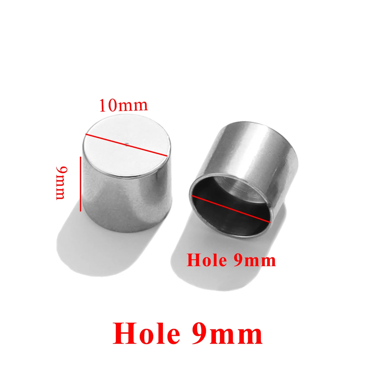 10 Stück Edelstahl-Zylinder-Lederbandverschluss, goldfarbene Crimp-Spitzen-Endkappen für Halskette, Armband, Verbinder, Schmuckherstellung