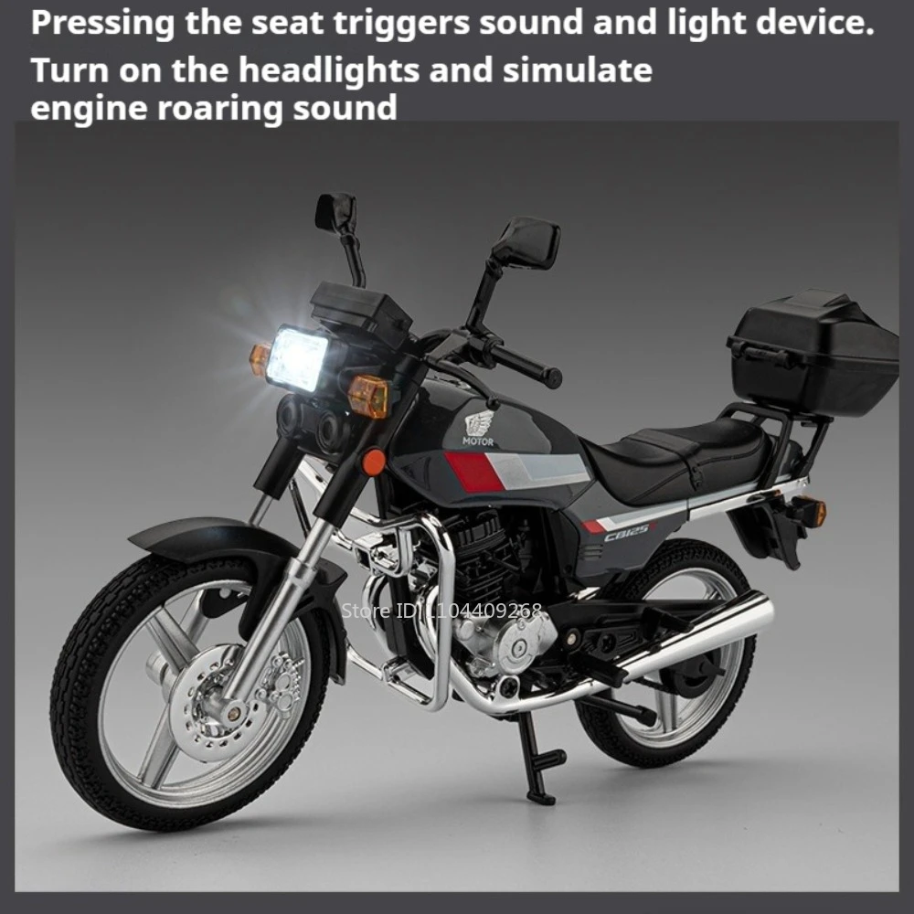 Scale 1:12 Honda CB125T CB650 Motorcycle Model Toy Front Wheel Steering Retractable Tripod Motor Models Display Presents