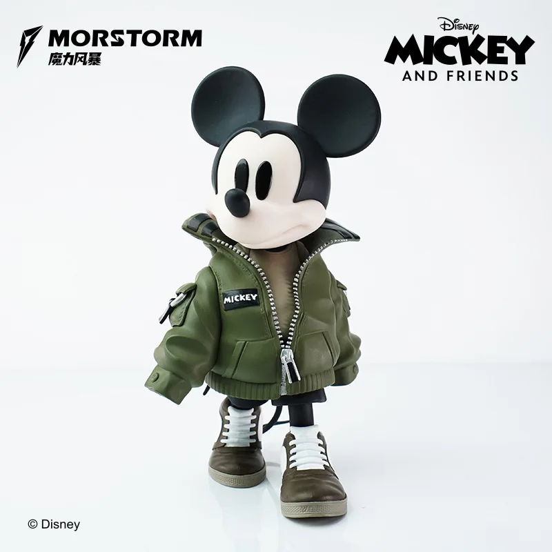 Authentic Morstorm Disney Figure Fashion Hoodie Mickey Figure Tabletop Decoration Magic Storm Hand Toy Gift Decorations For Kids