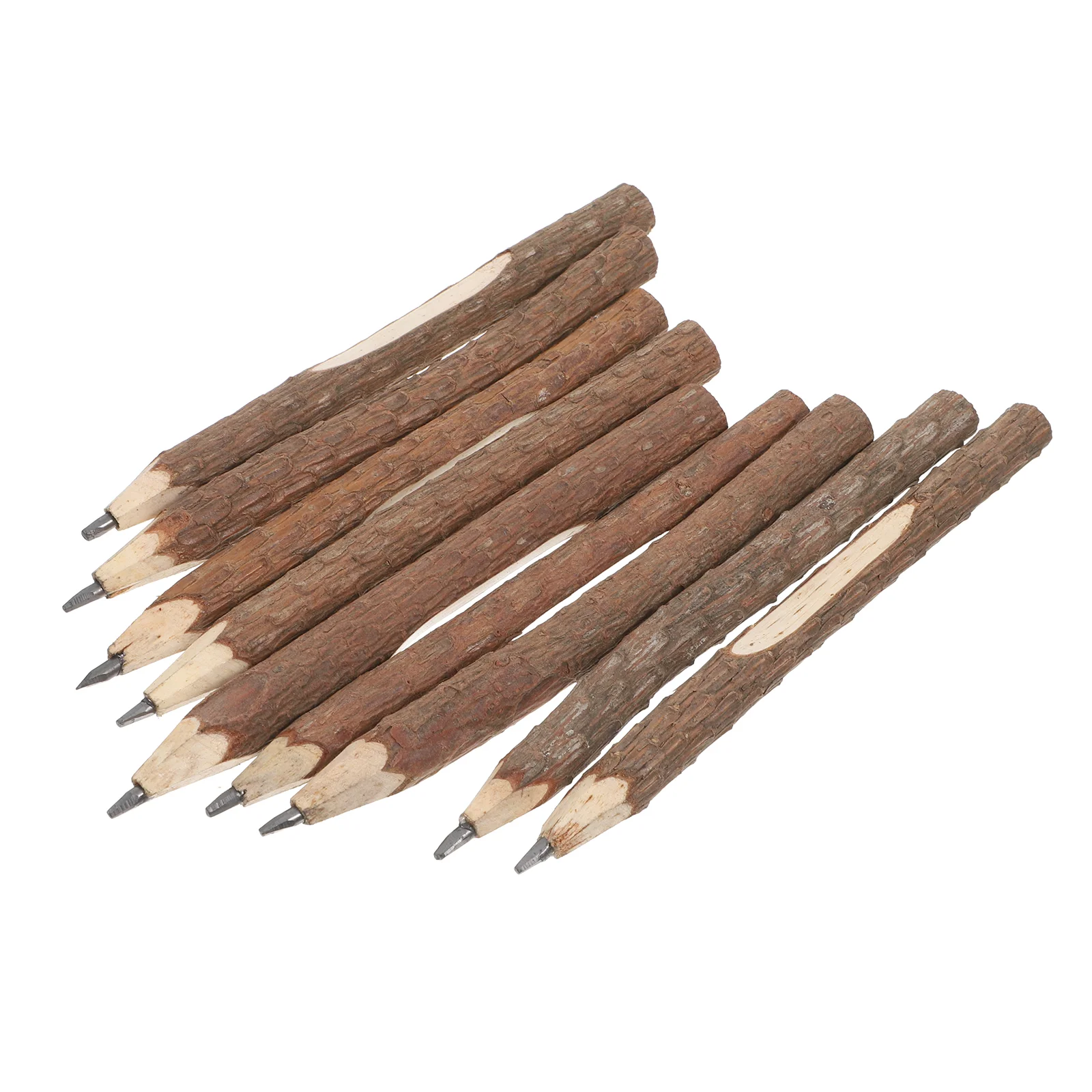 

15 PCS Half Pencils with Eraser Cases Bulk Bark Branch Wood Twig Natural Camping Bride