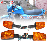 For MZ ETZ 251 Saxon Tour Motorcycle Front/Rear Amber Yellow Turn Signal Indicator Light Flasher Blinker Indicator Lamp 12V