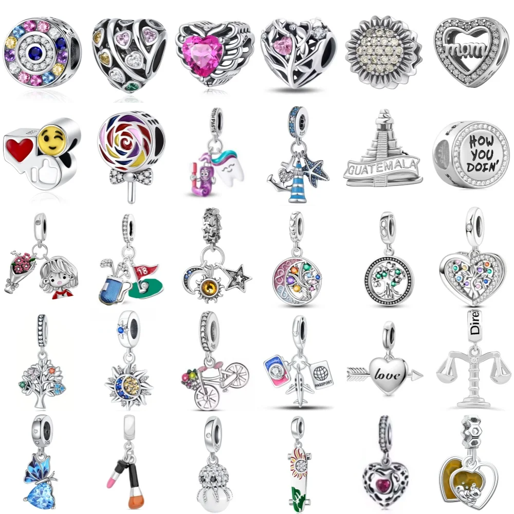 2026New 925 Silver Camera, Guitar Beads Firefly, Spider Pendant Suitable for Original Bracelet DIY Accessories Exquisite Jewelry