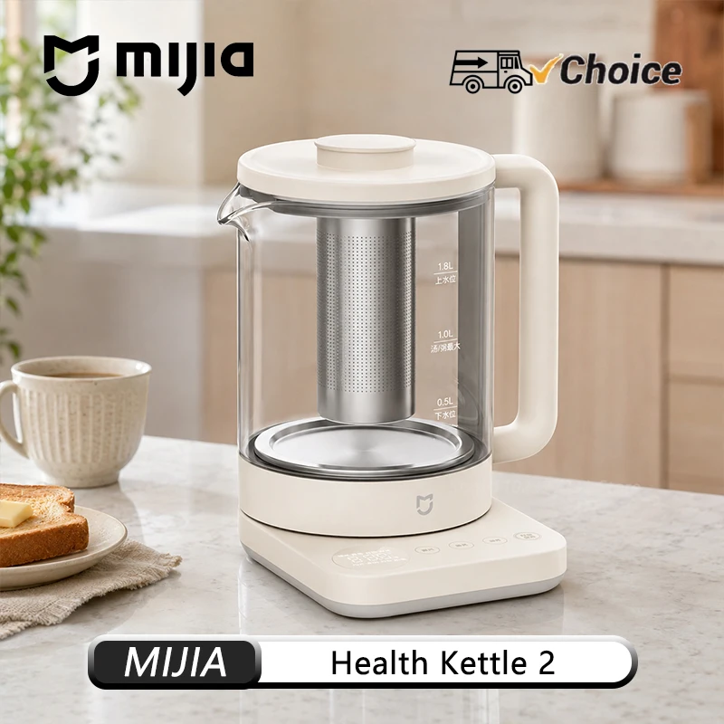 new-mijia-health-kettle-2-15l-1200w-electric-tea-maker-40-90°c-multi-level-keep-warm-12h-preset-timer-8-cooking-modes-220v-cn