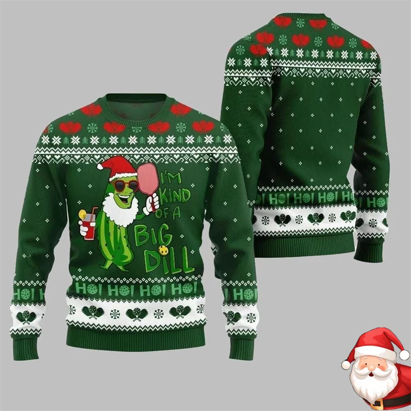 Christmas Pickleball 2025 Ugly Christmas Sweatshirt Men Women Xmas Sport Casual Pullover Ugly Sweater For Pickleball Sport Lover