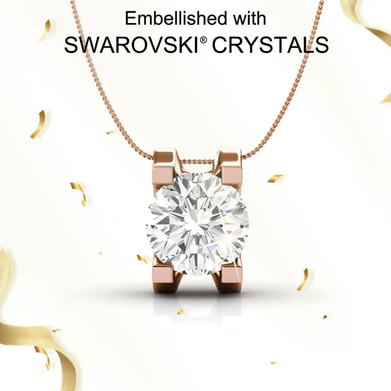 

Daisini Ожерелье с подвеской из стерлингового серебра 925 пробы, ювелирные изделия с кристаллами Сваровски для женщин, покрытие из настоящего золота 18 карат, элегантные подарки