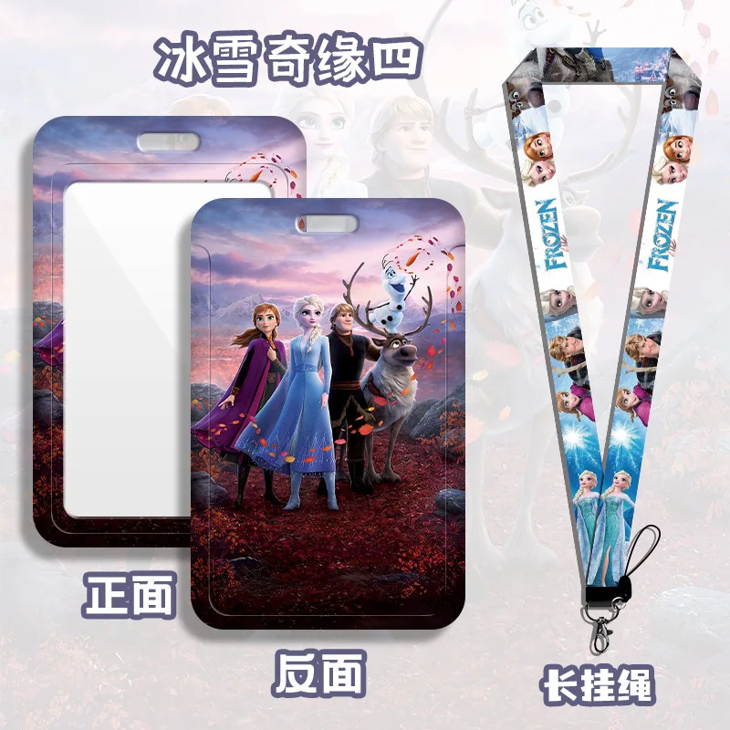 Student Card Holder Frozen Princess Keychain Cartoon Bus Card Holder Campus Card Work ID Holder Factory Hard Meal Card Subway Ac