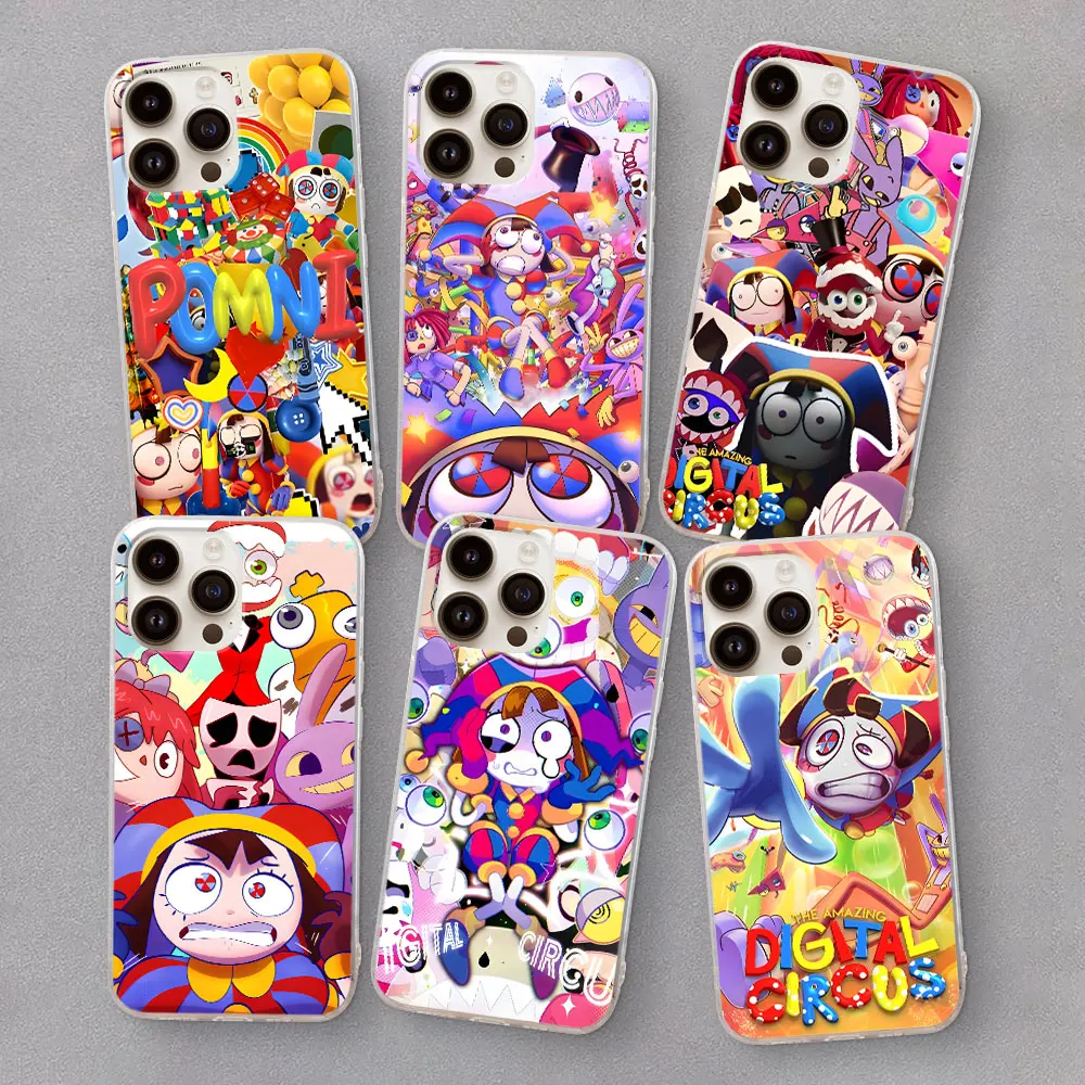 The Amazing Digital Circus Case for iPhone 11 12 13 Mini 14 Plus 15 Pro Max X XS 7 8 XR Silicone Transparent Soft Phone Cover