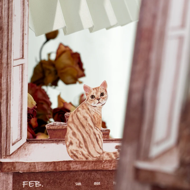 Journal GO Creative Hollowed Out Desk Calendar 2026 Cute Table Top Calendar Framed Design Standing Calendar Stationery