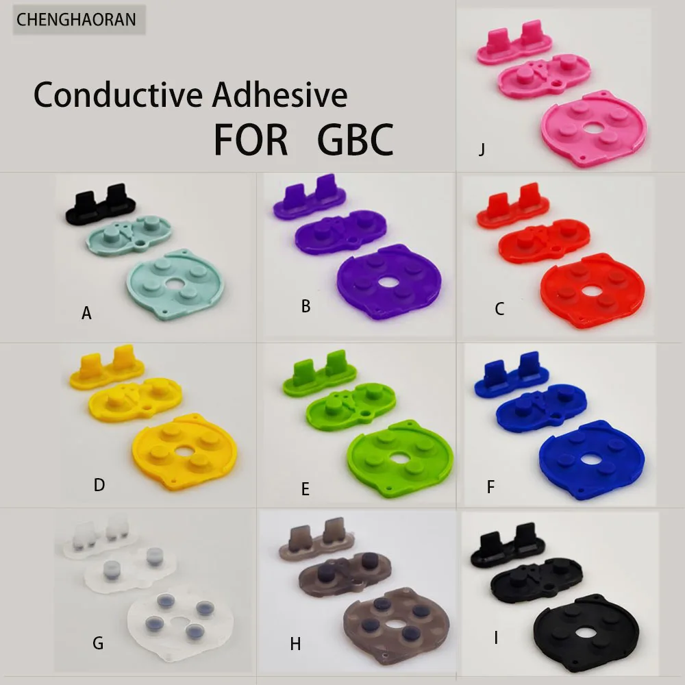 1SET FOR 10 Color GBC High Quality Conductive Adhesive Button Adhesive Gameboy Soft Silicone Pad Game Handle Repair Accessories