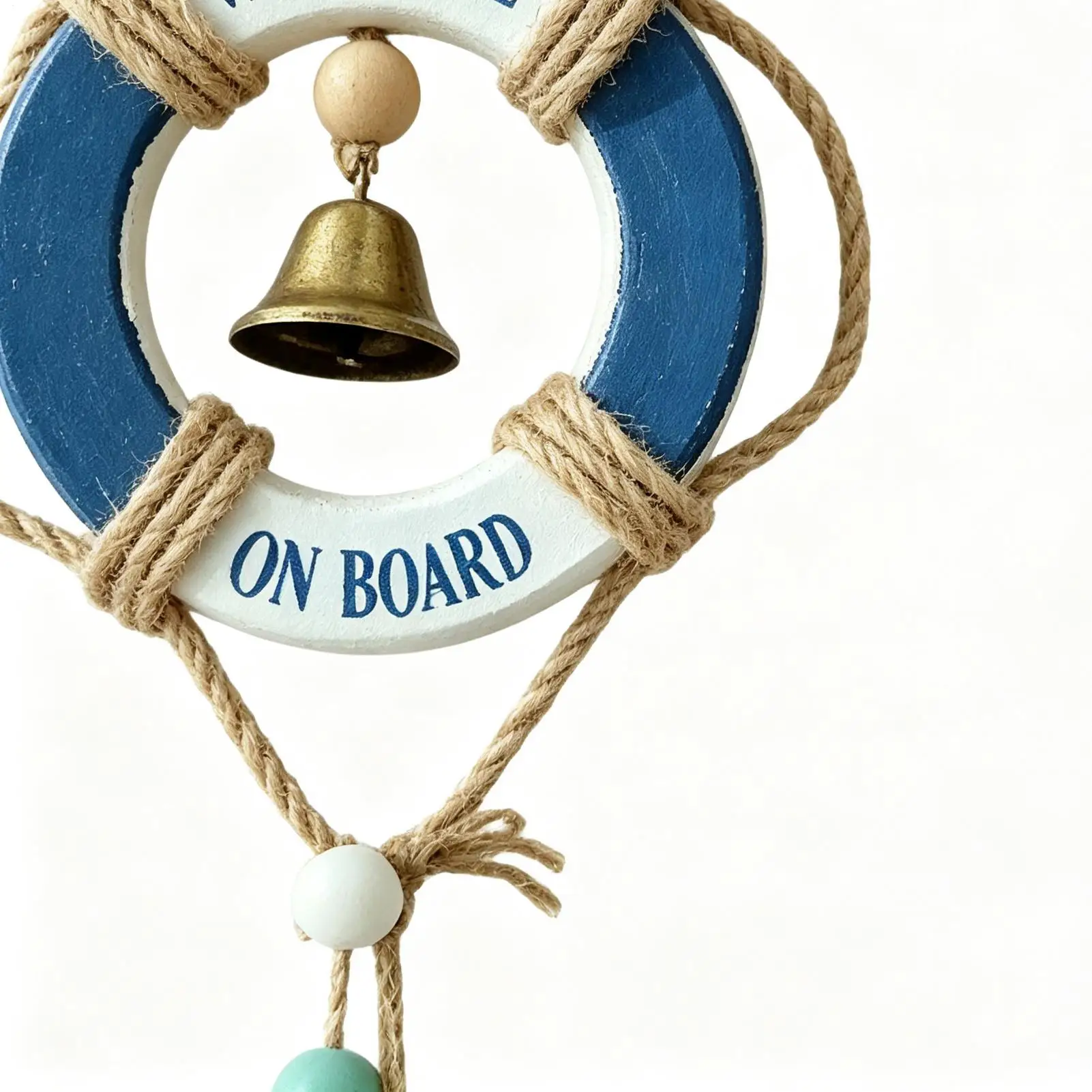 Nautical Decor For Home Hangable Life Ring Wall Pendant With Rope And Bell Coastal Decor For Bedroom Entryway Restaurant Cafe