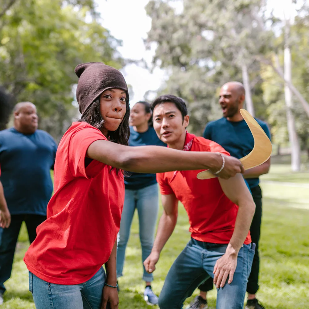 

2Pcs Boomerangs Wooden Returning Flying Disc Outdoor Kids Plaything Stimulate Coordination Easy Throw Decompression