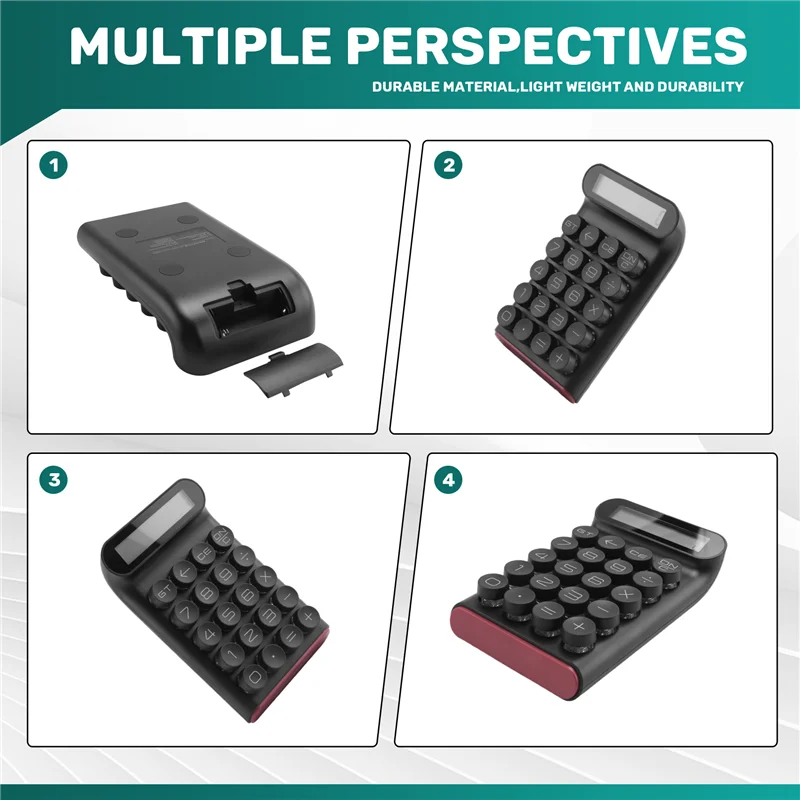 

Retro Calculator Mechanical Keyboard Portable Computer 10 Digit LCD Display Financial Office Fashion Calculator