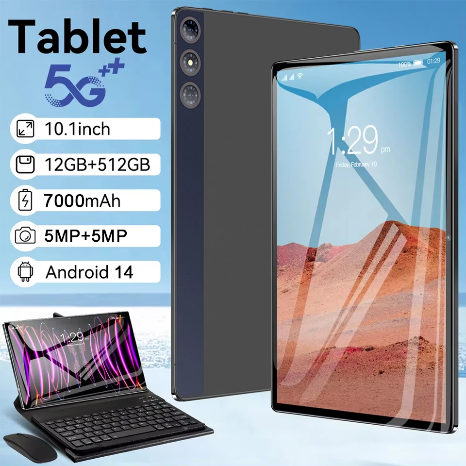 

Global Version Xloaml Redml Pad15 WIFI 10.1" 7000mAh Battery Android14 Tablet 5G WiFi 512GB HD IPS Display Dual Camera Bluetooth