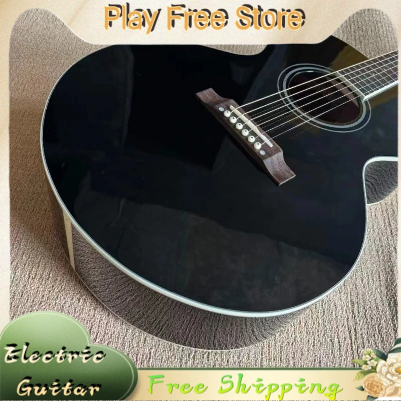 J180 Star Fingerboard Inlays Black Acoustic Guitar Spruce Solid Top Retro Rich Tone Advanced Performance Specific Hot Sale New