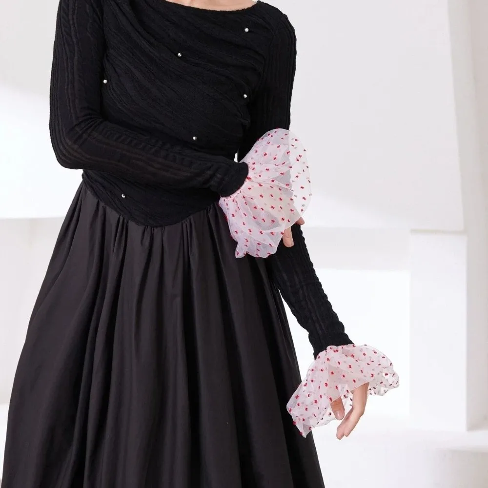

Elegant Lace Lace Cuffs Thin Removeable Sweater Cuff Pleated Fake Cuffs Women