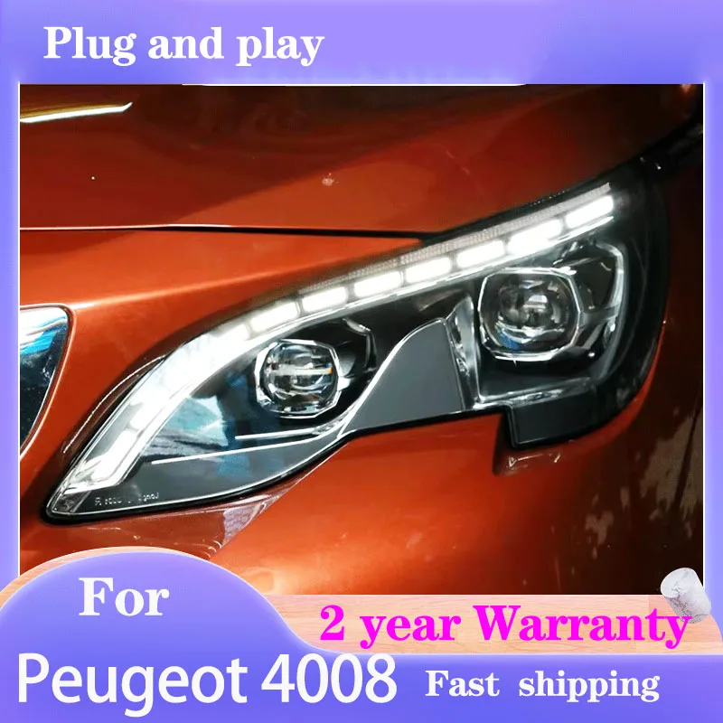 

Car Styling for Peugeot 4008 Headlight 2017-2018 5008 Headlights DRL Turn Signal Low High Beam Projector Lens