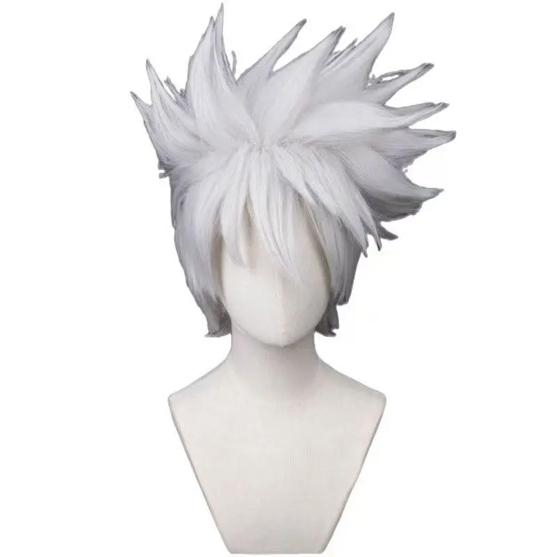 

Аниме Coser Hatake Kakashi, парик для косплея, синтетический короткий вьющийся парик, высокое качество, термостойкое волокно, розовая сетка