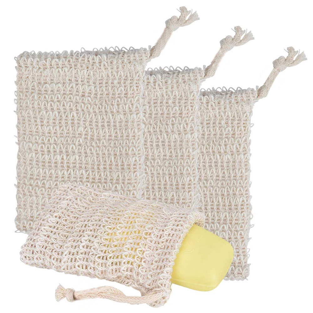 10/5/2pcs Handmade Foaming Net Soap Bag Natural Cotton And Linen Foaming Net Mesh Bags Anti-slip Bath Brushes Bathroom Products