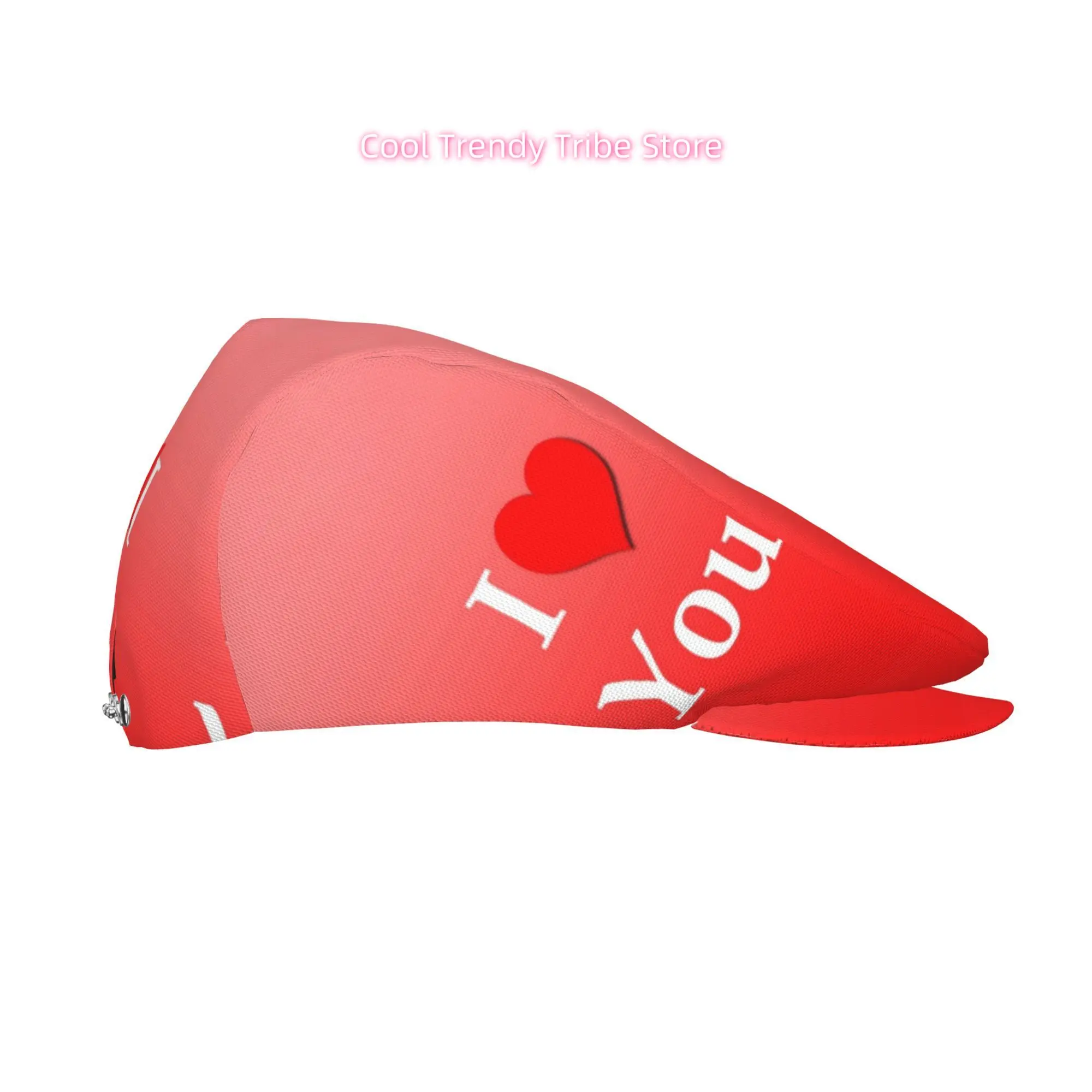 I Heart You on Red Background 1pc All-over Print Flat-top Hats for Men and Women, Newsboy Caps, Berets, Irish Hats, Driver Caps,