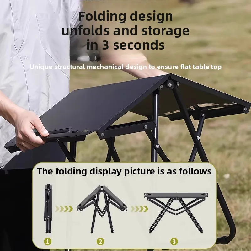 طاولة قابلة للطي في الهواء الطلق طاولة تخييم تكتيكية محمولة طاولة نزهة متعددة الوظائف طاولة تكتيكية خفيفة الوزن طاولة منتشرة #2