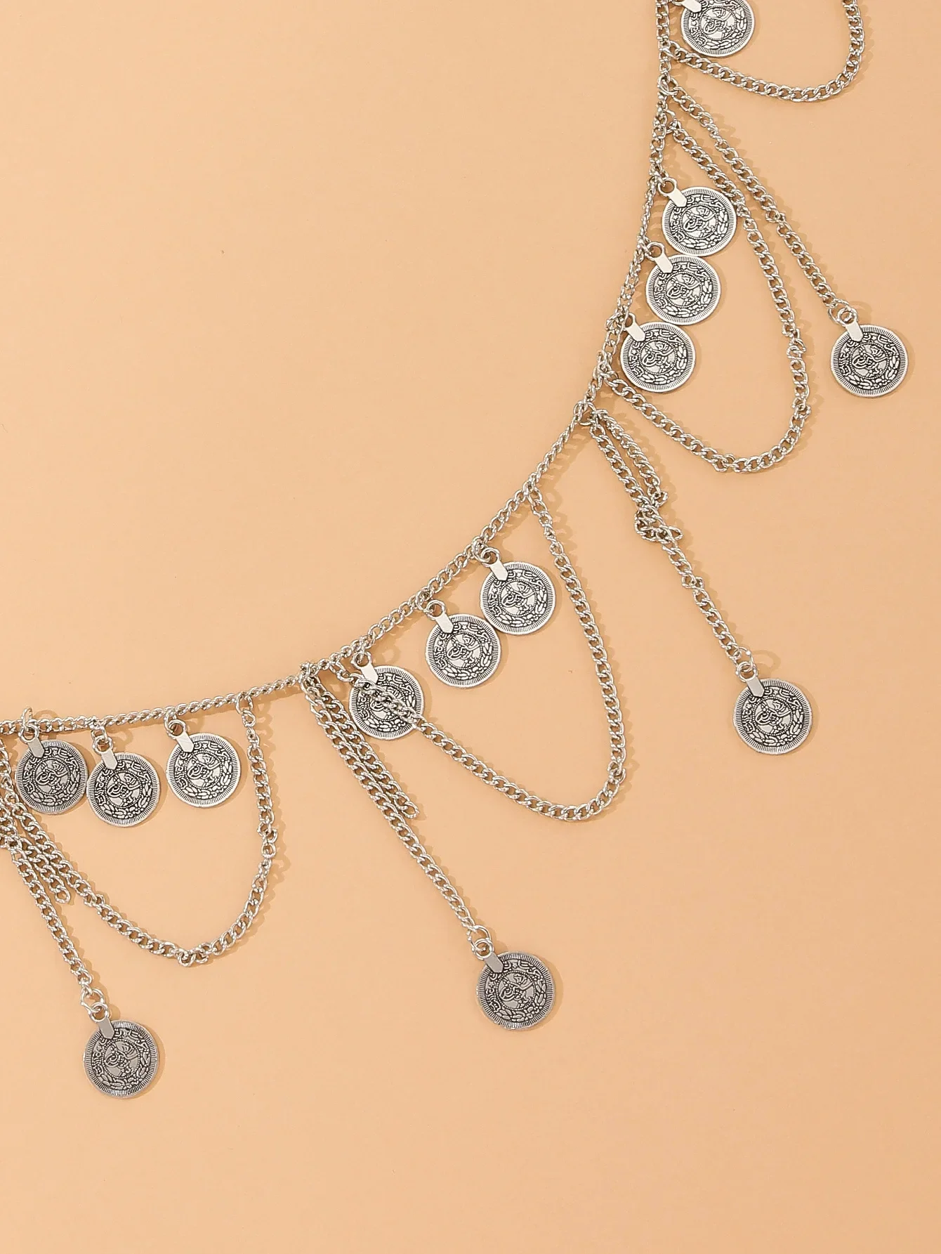 الرجعية العرقية نمط سو الخصر سلسلة معدنية عملة الجسم سلسلة تنورة سلسلة الخصر المعدنية تنوعا الملحقات #6