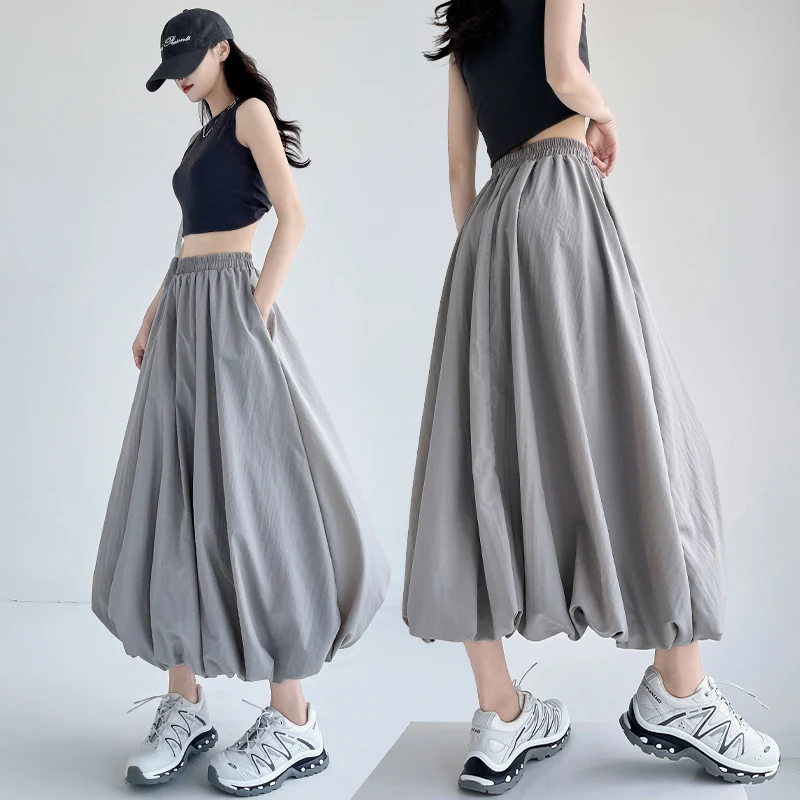 Ladies Cute Aesthetic Midi Flower Bud Skirt Women Clothing Female Summer Fashion Casual Sexy Girls Kawaii Long Skirts VAL1358 2