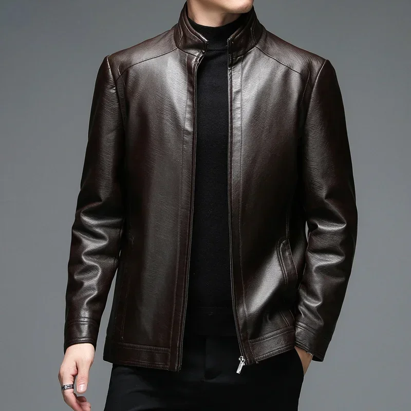 Jacket Men Clothing Spring Goatskin Jackets for Man Business Casual Thin Coats Jaqueta Masculina Couro Legitimo