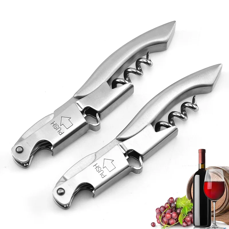 50Pcs Stainless Steel Handle Professional Red Wine Opener Portable Screw Corkscrew Multifunction Wine Bottle Opener Kitchen Tool