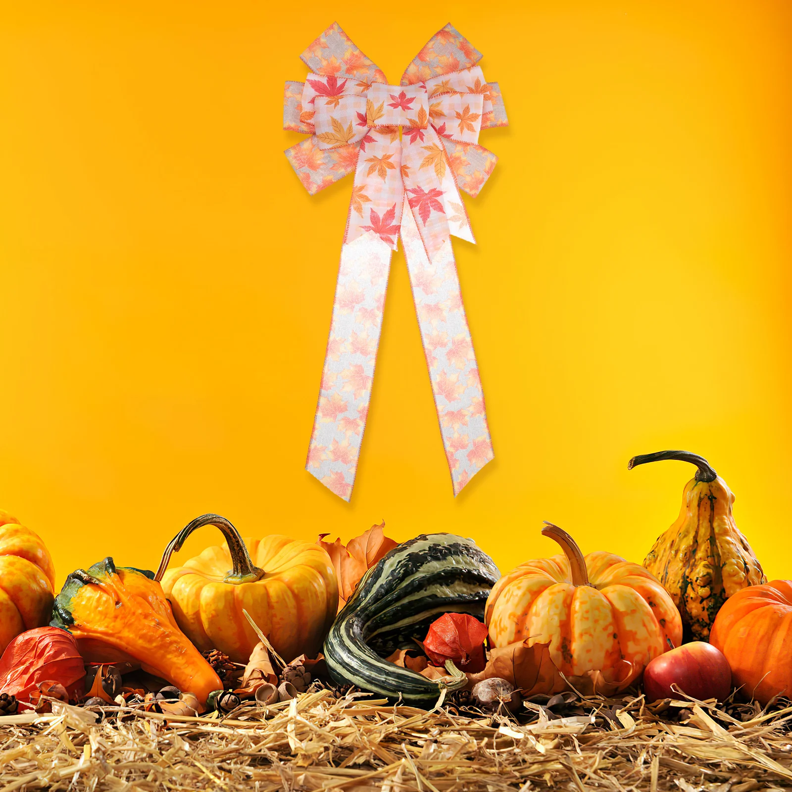 

Large Knot Thanksgiving Bow Decor For Tree Topper Front Door Fall Wreath Window Party Diy Decoration Festival Fall Bow