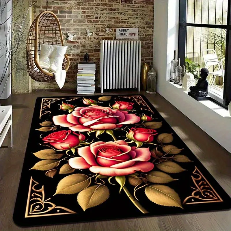 Flower Pastoral 3D Printed Carpet Home Decor Entrance Door Mats Living Room Rugs Carpets in The Bedroom Children Carpet Bath Mat