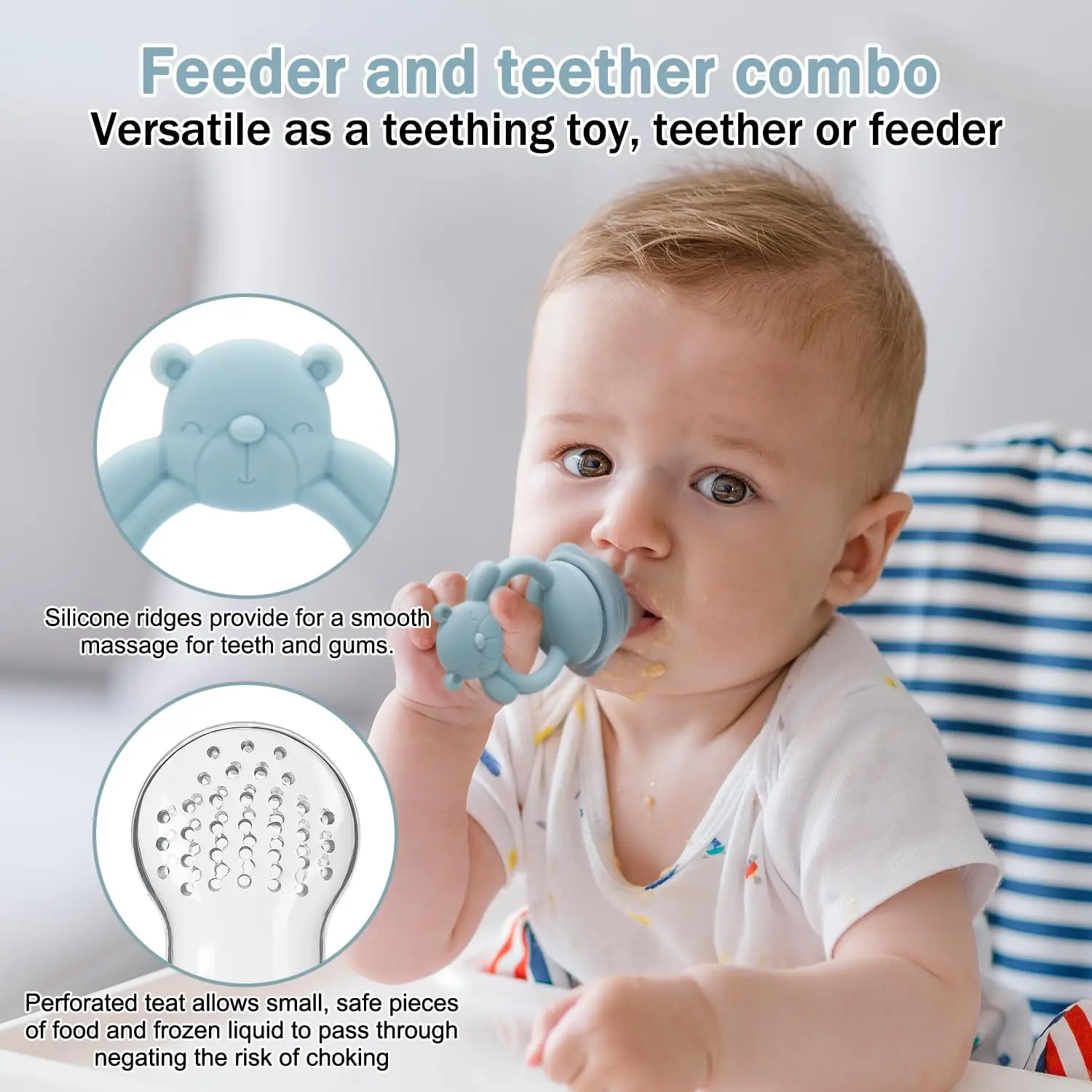 Baby Fruit & Food Feeder Pacifier, Silicone Feeder Pacifier for Babies Toddlers Infants Kids view 4