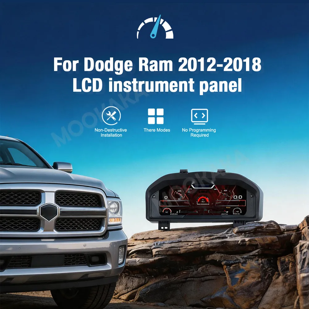 Car LCD Dashboard For Dodge Ram 2012-2018 Digital Cluster Instrument Panel Cockpit Multifunctional Speedometer