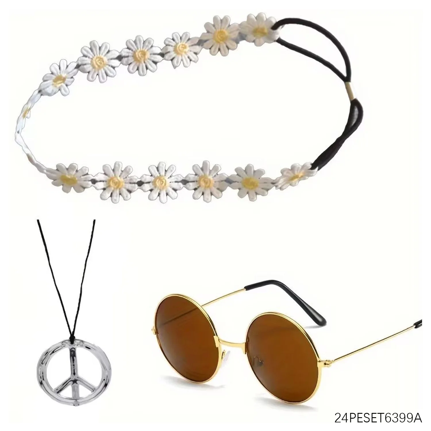 PESENAR 1960년대 캐릭터 의상에는 머리 장식, 안경, 목걸이 및 기타 캐릭터용 의상 세트가 포함됩니다.