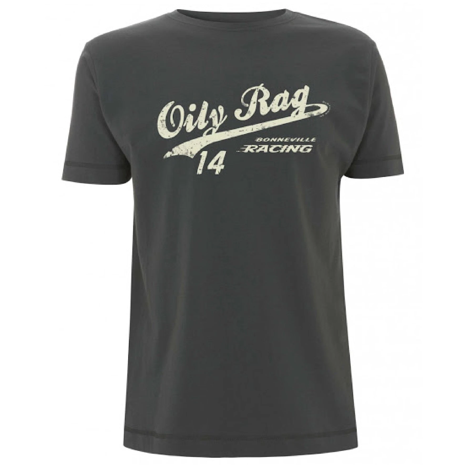 Retro Racing Bonneville 14 Distressed Text Graphic Tee Cotton Mens Womens T-Shirt Outdoor Casual Top