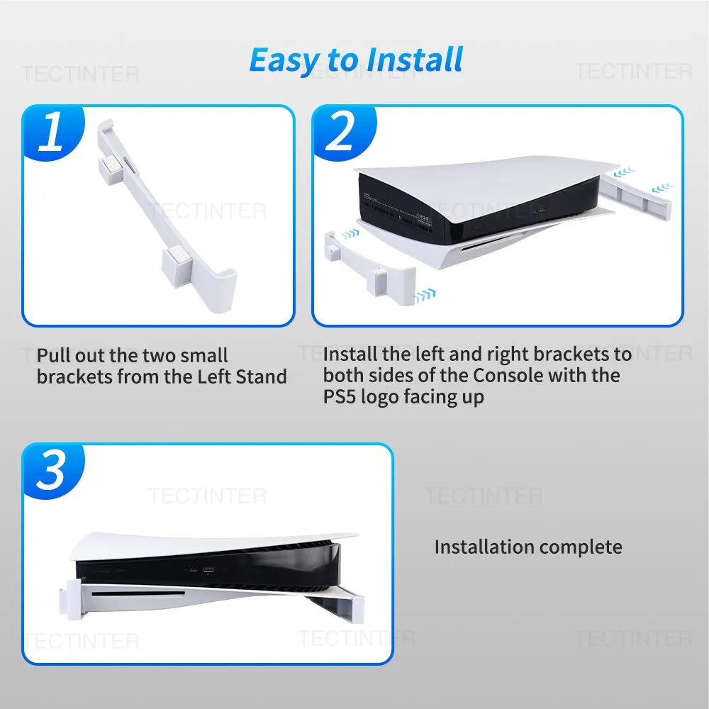 2pcs Cooling Horizontal Base Bracket Stand for PS5 Disc & Digital Edition Console Dock Mount Holder for PS5 Gaming Accessories