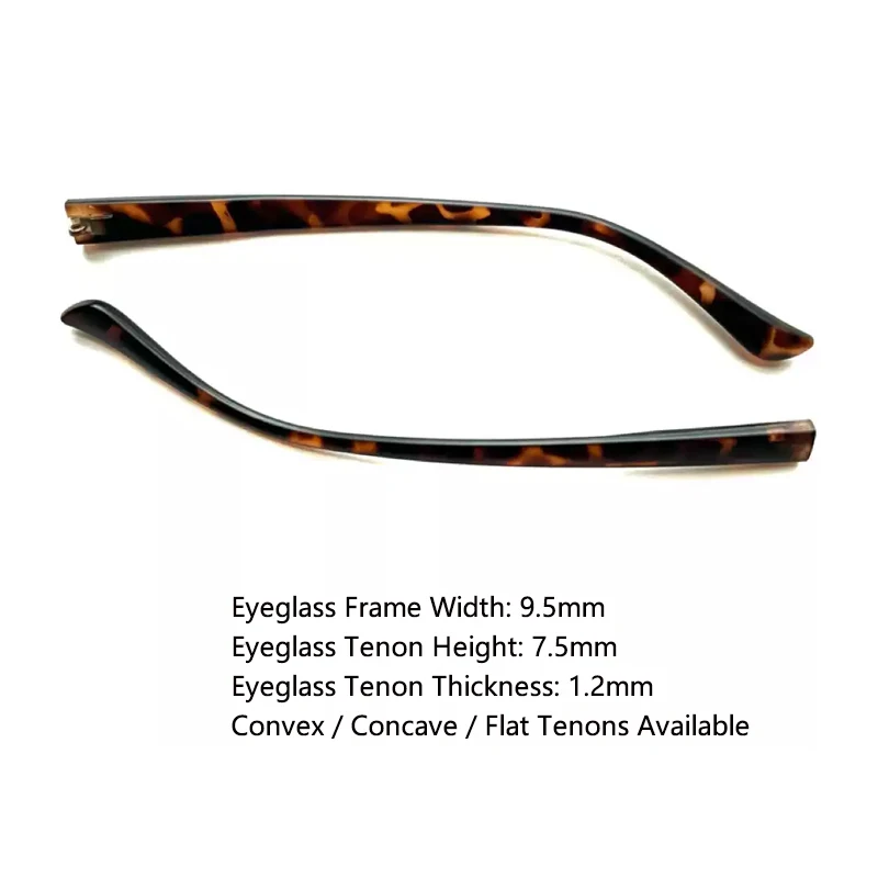 1 Pair Tortoiseshell Glasses Leg Double Tooth Concave Convex Flat Various Widths Myopia Eyeglasses Replacement Accessories