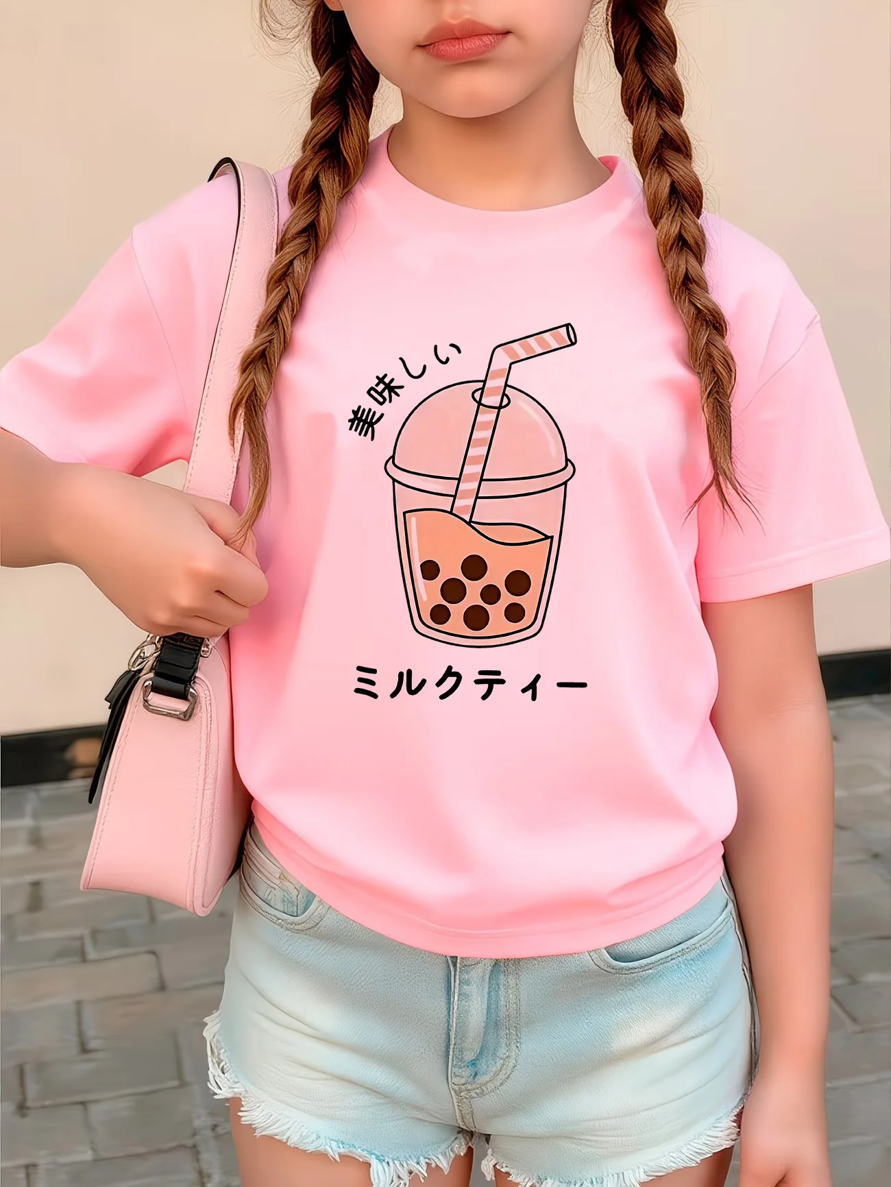 Y2k Graphic Juice Design T-Shirts Kurzarm Kinder T-Shirt Jungen Mädchen Sommer Frühling Casual Top Tee