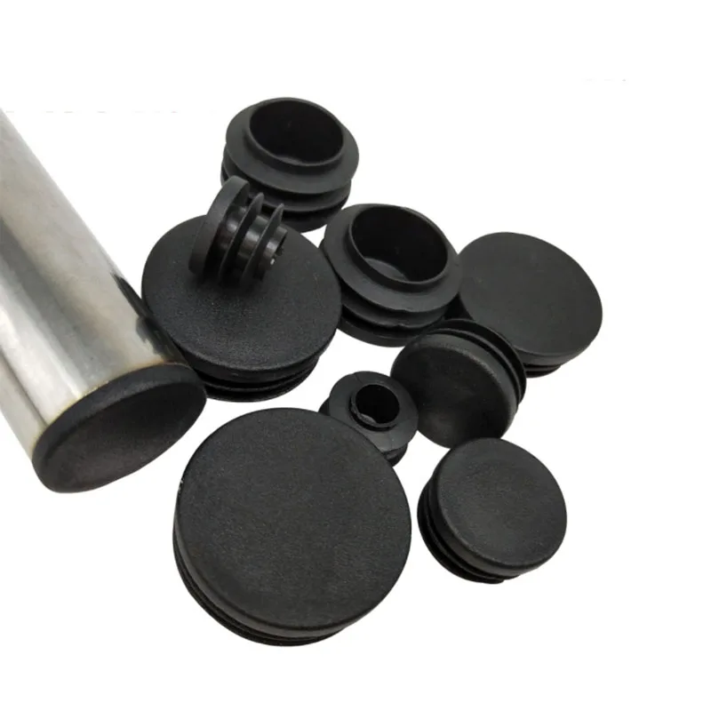 Preto redondo plástico Blanking End Cap, tubo de tubo insere Plug, Bung, Não-Slip, resistente ao desgaste, diâmetro 10mm, 12mm, 13mm, 14mm, 16mm, 19