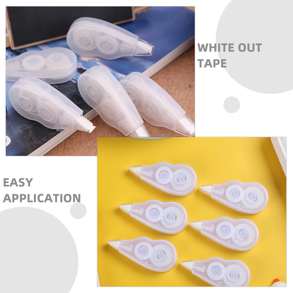 6 قطعة شريط تصحيح أبيض تصحيحات فورية محمولة مريحة الشريط الأسطوانة لطلاب المكاتب المدرسية لوازم القرطاسية #3