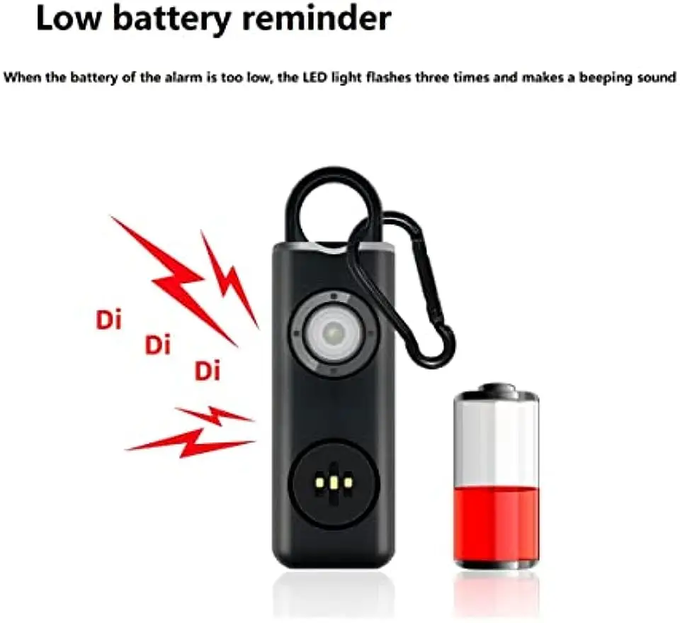 Safe Sound Personal Alarm 130 DB Loud Siren Song Emergency Security Alarm Keychain with Strobe SOS LED Light Carabiner Charging