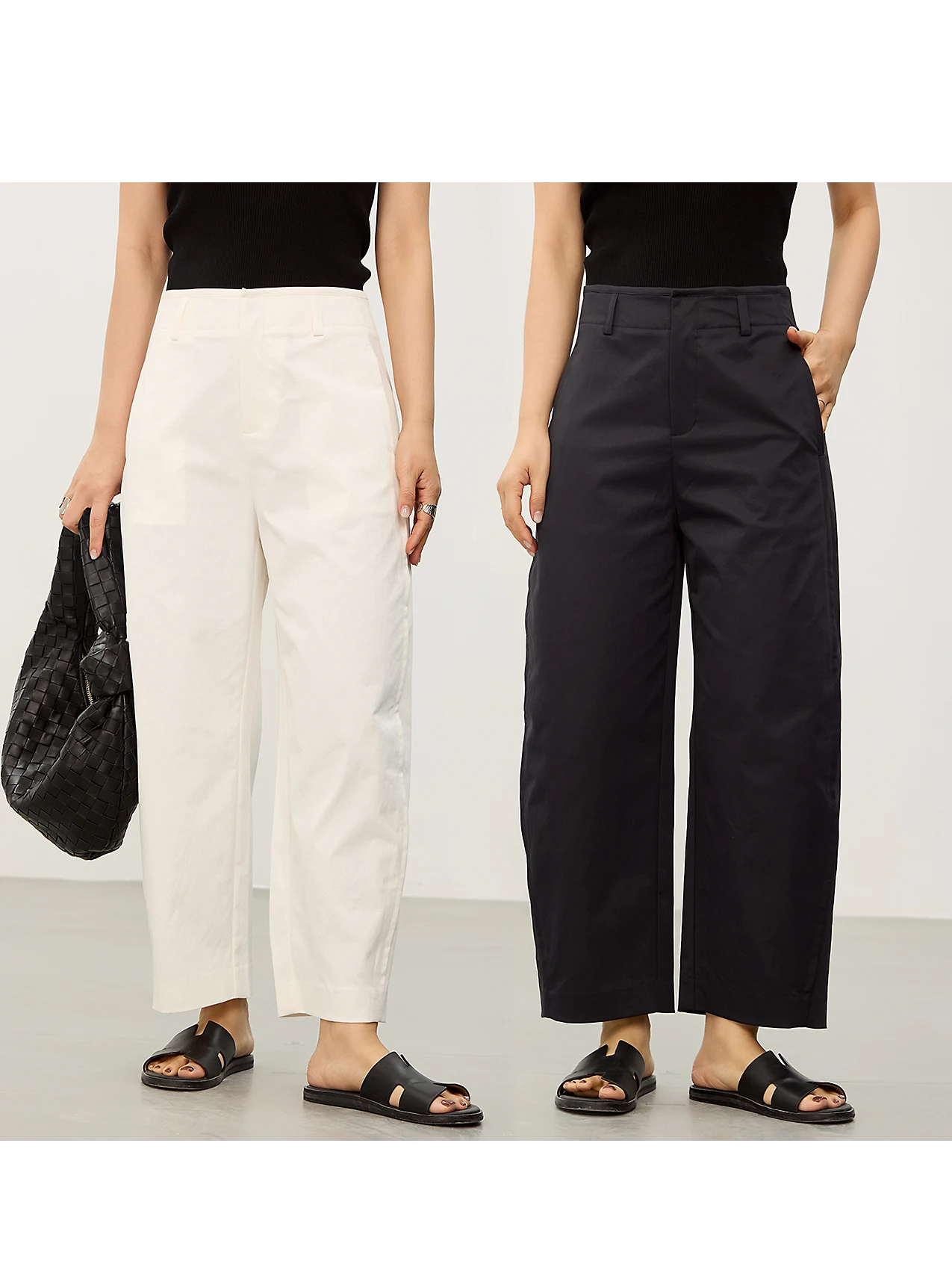 

White Denim Jeans Women's High Waist Slimming Knife Design Casual Breathable Not Hot Nine Point Pants Commute Sle Zipper